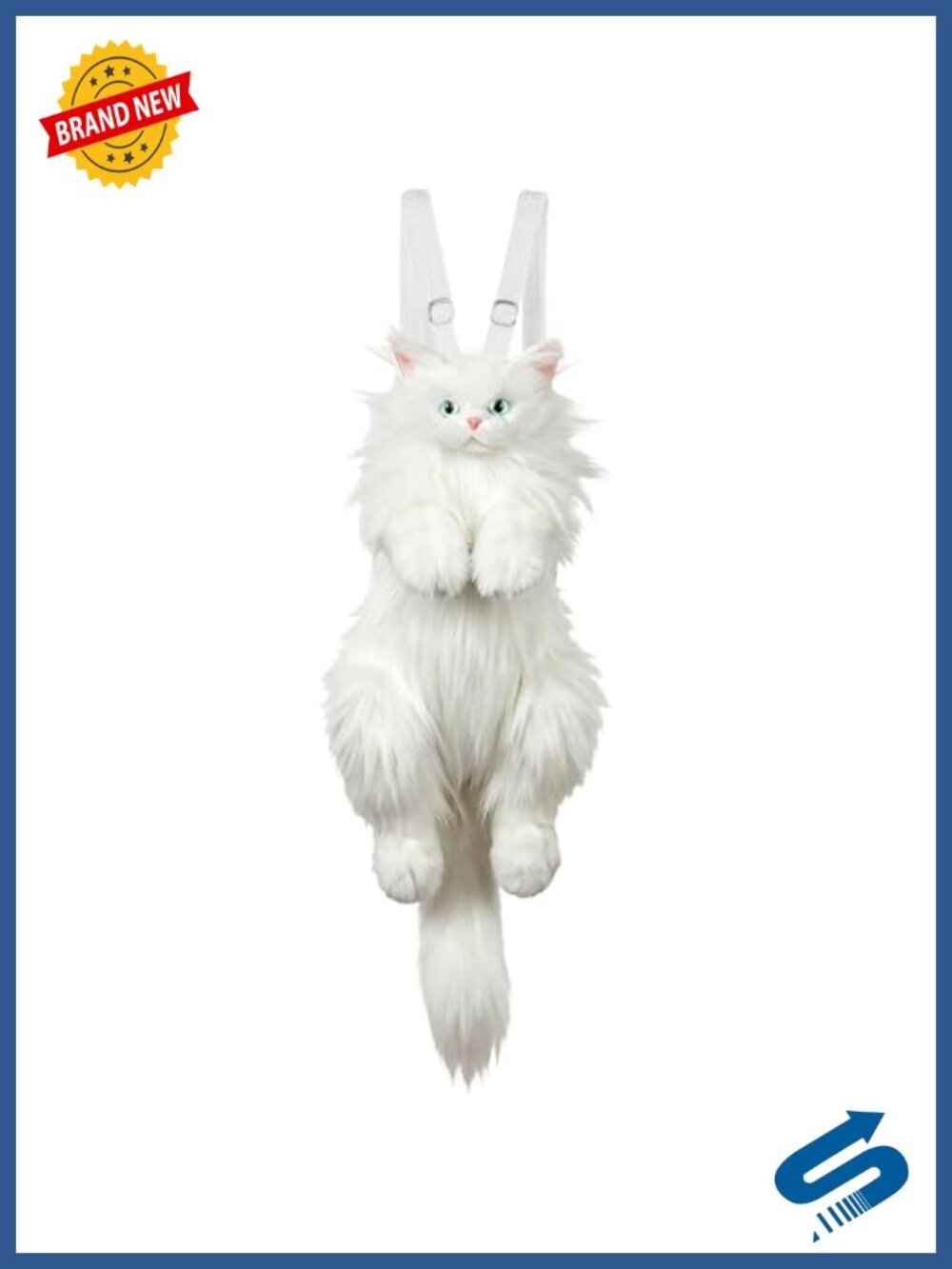 Maine Coon Cat Backpack Plush Animal Bag Adjustable Straps Crossbody